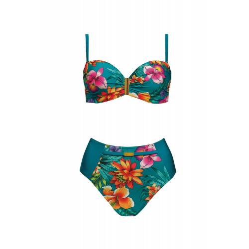 Exotic two piece swimming costume SELF Floral 2 Multicolor